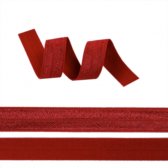 Резинка TBY бельевая окантовочная блестящая шир.15мм цв.F163 темно-красный уп.50 м