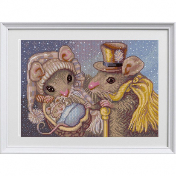 Рисунок на ткани (Бисер) КОНЁК арт. 1317 Семья мышек 29х39 см