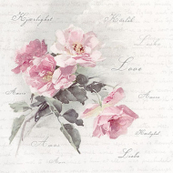 98707_Салфетки трехслойные для декупажа, коллекция "Lunch" Sagen Vintage Design "Дикая роза"