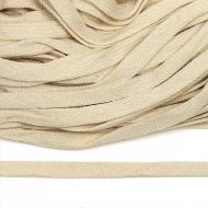 Шнур плоский х/б 15мм классическое плетение арт.TBY.58249 цв.002   суровый уп.50м