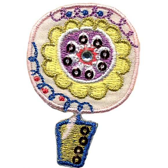 Термоаппликация HKM "Цветок в горшке с пайетками"