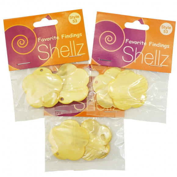 Подвеска "Shellz" Yellow Flower River Shell Dangles