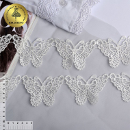 Кружевные бабочки KRUZHEVO арт.TBY.3020 шир.70мм цв.белый, уп.13,71м