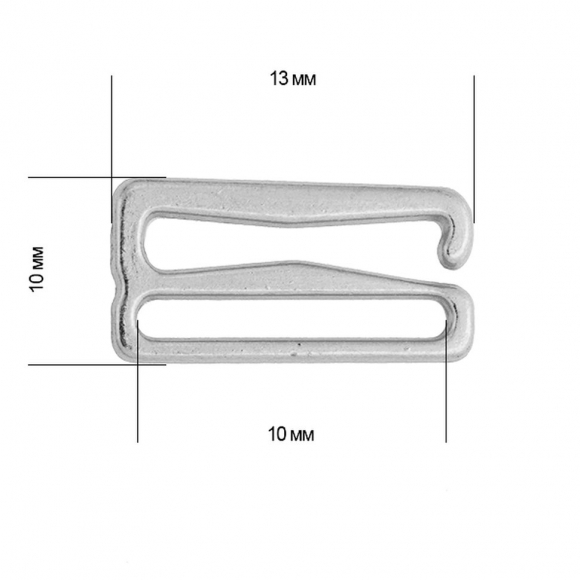 Крючок для бюстгальтера металл TBY-8261 d10мм, цв.04 никель, уп.100шт