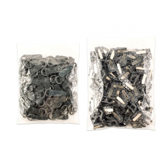 137382_Крючки шубные, крючки+петли, 100 шт, цвет темно-серый