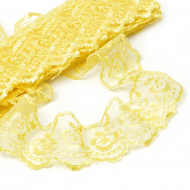 Кружево капрон KRUZHEVO арт.TBS.30010 шир.45мм цв.015 (114) св.желтый уп.9,14м