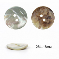 Пуговицы перламутр (ракушка) TBY.320.28 цв.белый 28L-18мм, 2 прокола, 20шт