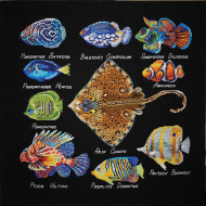 Набор для вышивания МАРЬЯ ИСКУСНИЦА арт.14.001.09 Рыбы 40х40 см