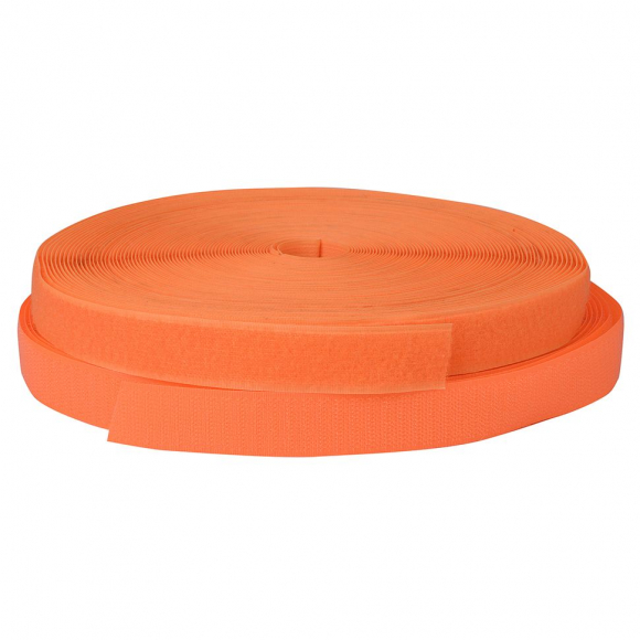 Лента липучка TBY пришивная кач.B шир.25мм цв.B422 оранжевый уп.25м (пара)