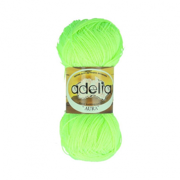 Пряжа ADELIA AURA (100% акрил) 10х50г/250м цв.112 неон. желтый