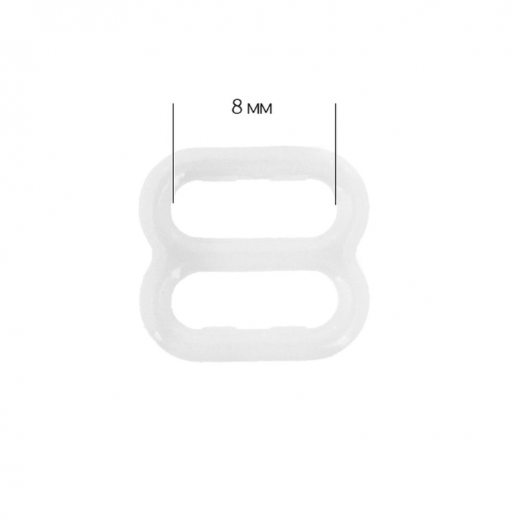 Пряжка регулятор для бюстгальтера пластик ARTA.F.SF-0A-1 08мм цв.001 белый, уп.50шт