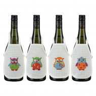 Набор для вышивания PERMIN арт.78-4199 Фартучки на бутылку Совы 10х15 см