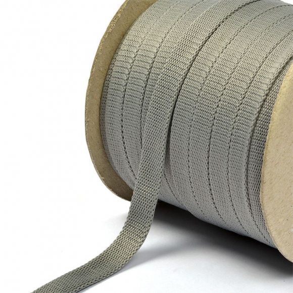 Шнур плоский полиэфир 12-15мм арт. 06с2341 цв. серый уп.50м