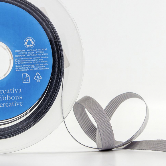 Лента репсовая SAFISA, 10 мм, 25 м, цвет 27, Серый светлый