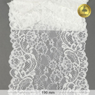 Кружево-стрейч KRUZHEVO арт.TBY.6378 шир.190мм цв.004 белый уп.10м