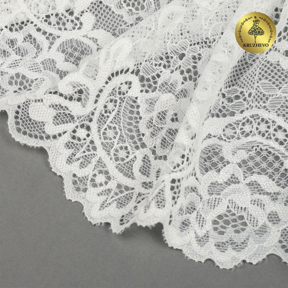 Кружево-стрейч KRUZHEVO арт.TBY.6378 шир.190мм цв.004 белый уп.10м Кружево-стрейч KRUZHEVO арт.TBY.6378 шир.190мм цв.004 белый уп.10м