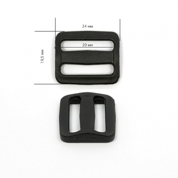 Пряжка двухщелевая арт.8826 20мм черный уп.2000шт