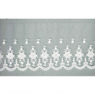 93226_Вышивка на тюле, 110 мм, цвет белый 93226_Вышивка на тюле, 110 мм, цвет белый