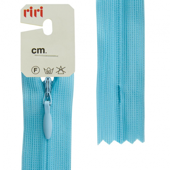 Молния потайная неразъемная, Т3, 18 см, цвет 2614, голубой
