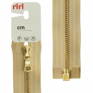 50842_Молния металл, Gold, разъёмная 1 замок, на атласной тесьме, 6 мм, 60 см, цвет 2213,золотисто-бежевый