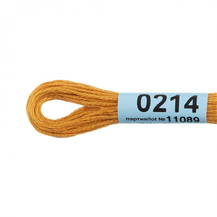 Нитки для вышивания Gamma мулине (0207-0819) 100% хлопок 24 x 8 м цв.0214 охра
