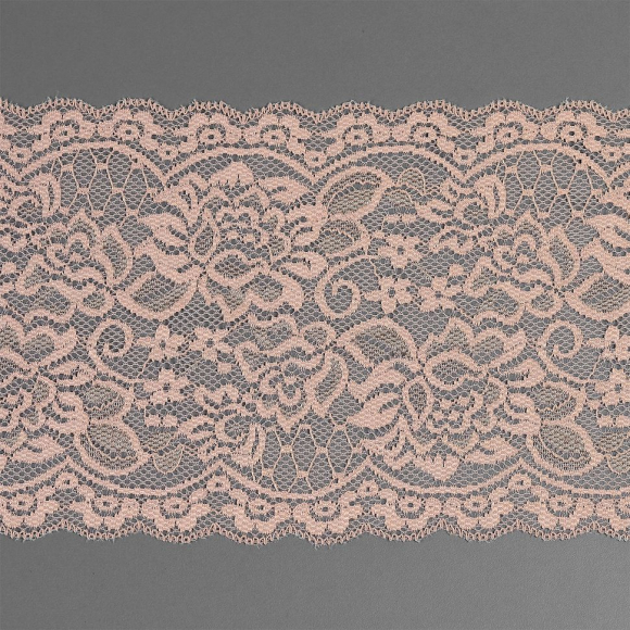 Кружево-стрейч KRUZHEVO арт.TBY.6718 шир.150мм цв.168 серебристый пион уп.25м