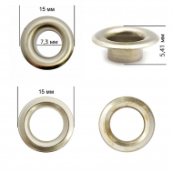 Люверсы сталь New Star №5 (? 7,3мм, h 5,41мм) цв. никель уп. 1000шт