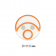 Пуговицы полиэстер CY 3235 цв.оранжевый 18L-11мм, 2 прокола, 1 000 шт