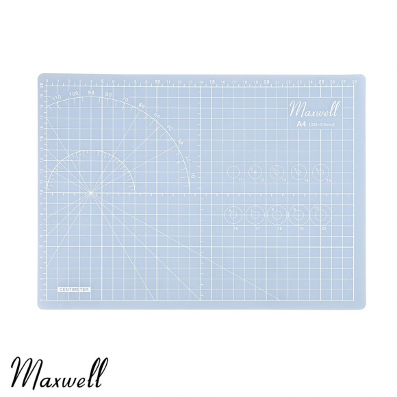 Коврик раскройный серый сверхпрочный 3мм 22*30см (A4) Maxwell premium двухсторонний трёхслойный