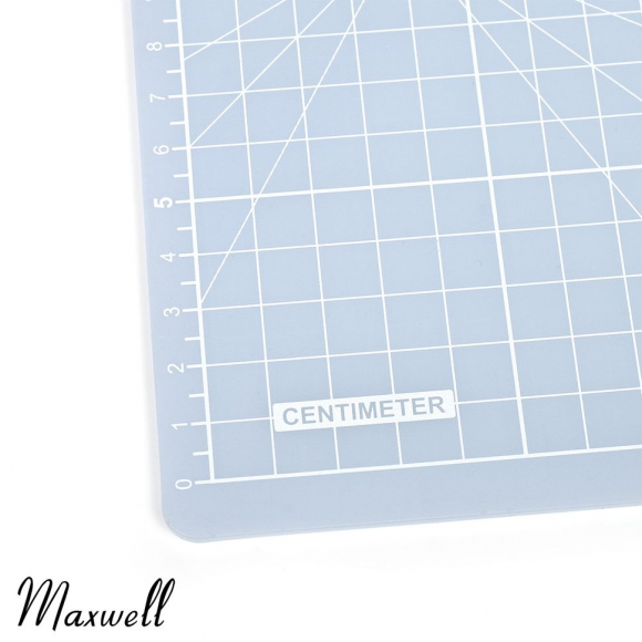 Коврик раскройный серый сверхпрочный 3мм 22*30см (A4) Maxwell premium двухсторонний трёхслойный