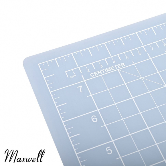 Коврик раскройный серый сверхпрочный 3мм 22*30см (A4) Maxwell premium двухсторонний трёхслойный