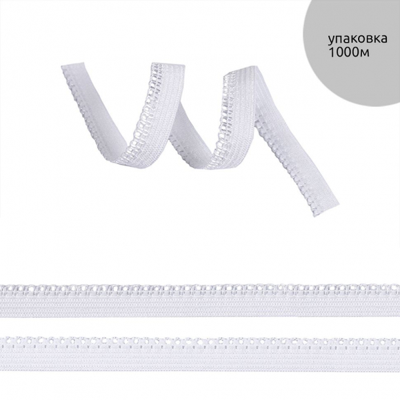 Резинка TBY бельевая ажурная 10мм арт.RB03101 цв.F101 белый уп.1000м