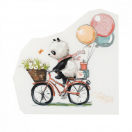 Термотрансфер арт.TBY.1239 Панда на велосипеде 15,3х15см, уп.10шт