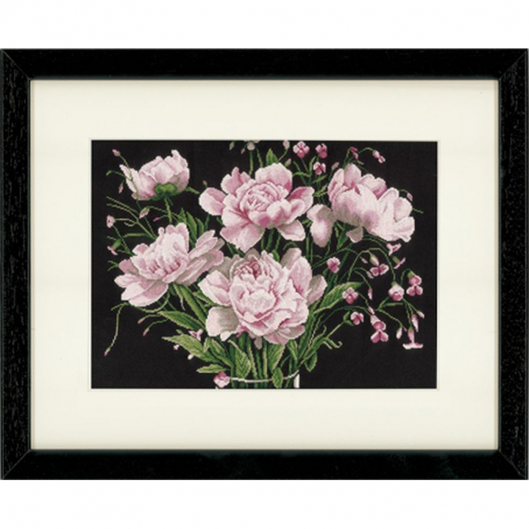 Набор для вышивания LANARTE арт.PN-0021224 Pink roses 46х37 см
