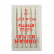 Иглы для бытовых швейных машин ORGAN супер стрейч №90, уп.5 игл