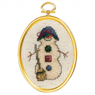 Набор для вышивания JANLYNN арт.021-1795 Застенчивый снеговик 7,6х10 см