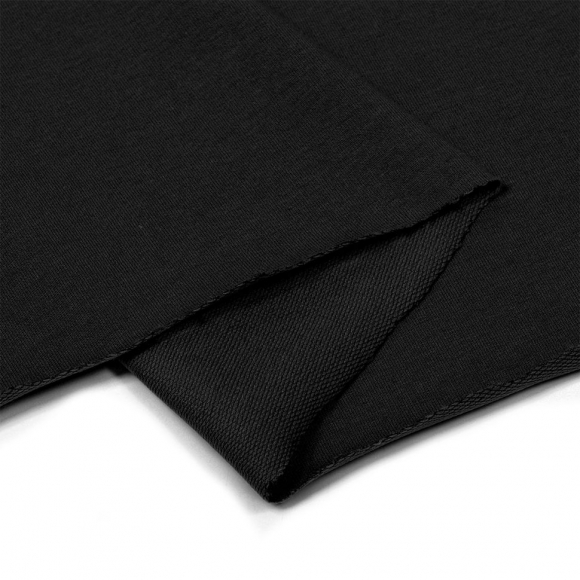 Ткань трикотаж Футер 2х нитка петля с лайкрой 240г пенье 180см черный уп.10м