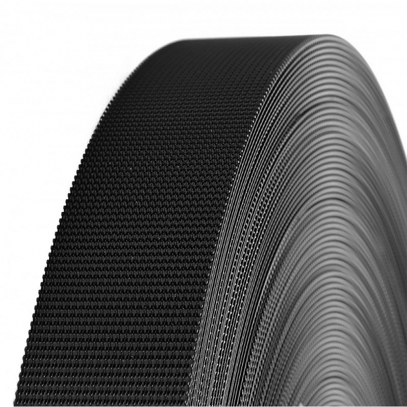 Лента крючок низкопрофильный TBY тип А шир.25мм цв.черный уп.50м