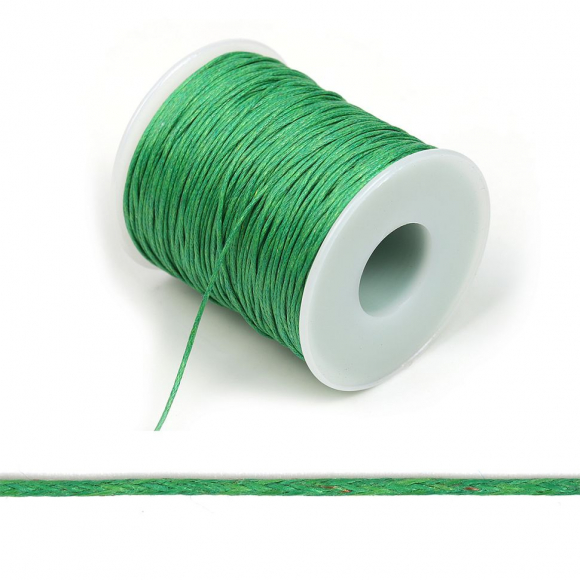 Шнур вощеный 1мм, 100% хлопок цв. 239 зеленый уп.100м Шнур вощеный 1мм, 100% хлопок цв. 239 зеленый уп.100м