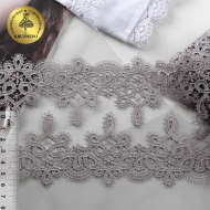 Кружево гипюр KRUZHEVO арт.TR.16GB2006 шир.65мм цв.5 серый уп.9м