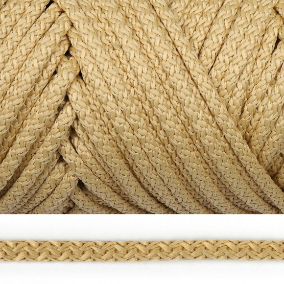 Шнур круглый полиэфир 06мм с наполнителем цв.155 молочный уп.100м