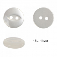 Пуговицы пластик арт.TBY-Р.382.11.PBK цв.белый перламутр, 18L-11мм, 2 прокола, 1000шт