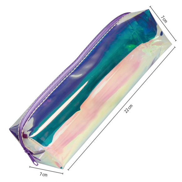 189611_Пенал для ручек "Pencil Case" на молнии, 22 х 7 х 7 см, пвх, цвет радужный