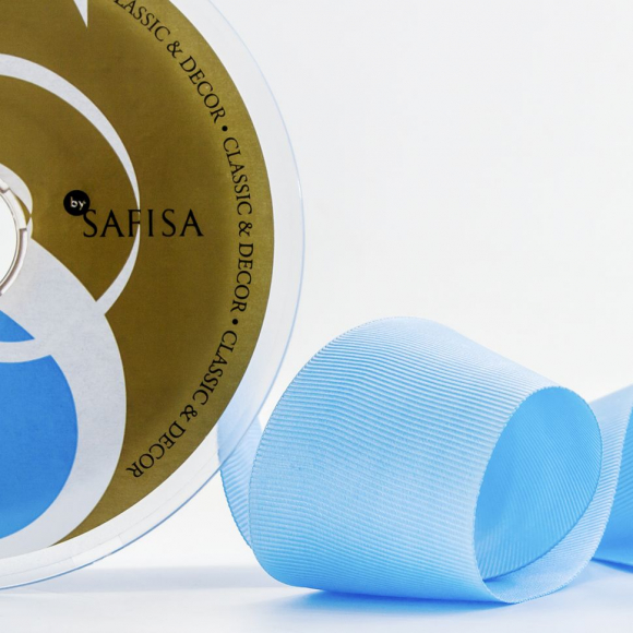 Лента репсовая SAFISA, 50 мм, 25 м, цвет 04 голубой светлый Лента репсовая SAFISA, 50 мм, 25 м, цвет 04 голубой светлый