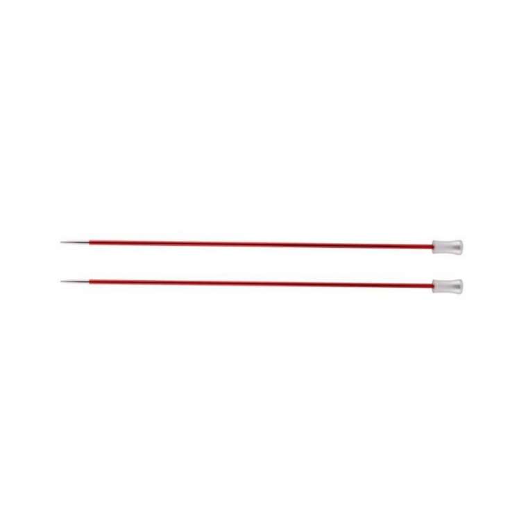 47293 Knit Pro Спицы прямые для вязания Zing 2,5мм/35см, алюминий, гранатовый, 2шт