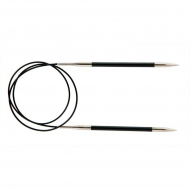 41171 Knit Pro Спицы круговые для вязания Karbonz 5,5мм/60см, карбон, черный