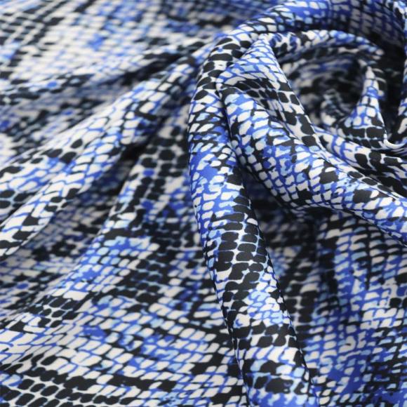 Ткань шелк Армани 90 г/м? 97% полиэстер, 3% спандекс шир.148 см арт.Р.15717.03 цв.03 синий уп.25м