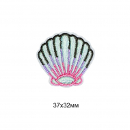 Термоаппликации вышитые арт.TBY.S32 Ракушка маленькая 10 шт 3,7х3,2 см
