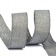 Тесьма киперная металлизированная 16 мм полиэстер арт.TBYT12 цв.S306 т.серый уп.22,85м Тесьма киперная металлизированная 16 мм полиэстер арт.TBYT12 цв.S306 т.серый уп.22,85м