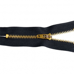 Молния MaxZipper джинсовая золото №4 14см н/р, замок М-4002 цв.F322 черный уп.50шт